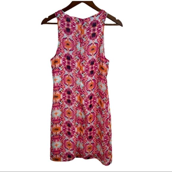 Impeccable Pig Pink Floral Dress.  Sleeveless. Sheath. Sz Small. Great Condition - Picture 4 of 10